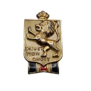 Vintage Accessocraft Lion Crest Brooch Dieu et Mon Droit